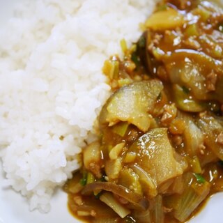 なすと青ネギの和風カレー